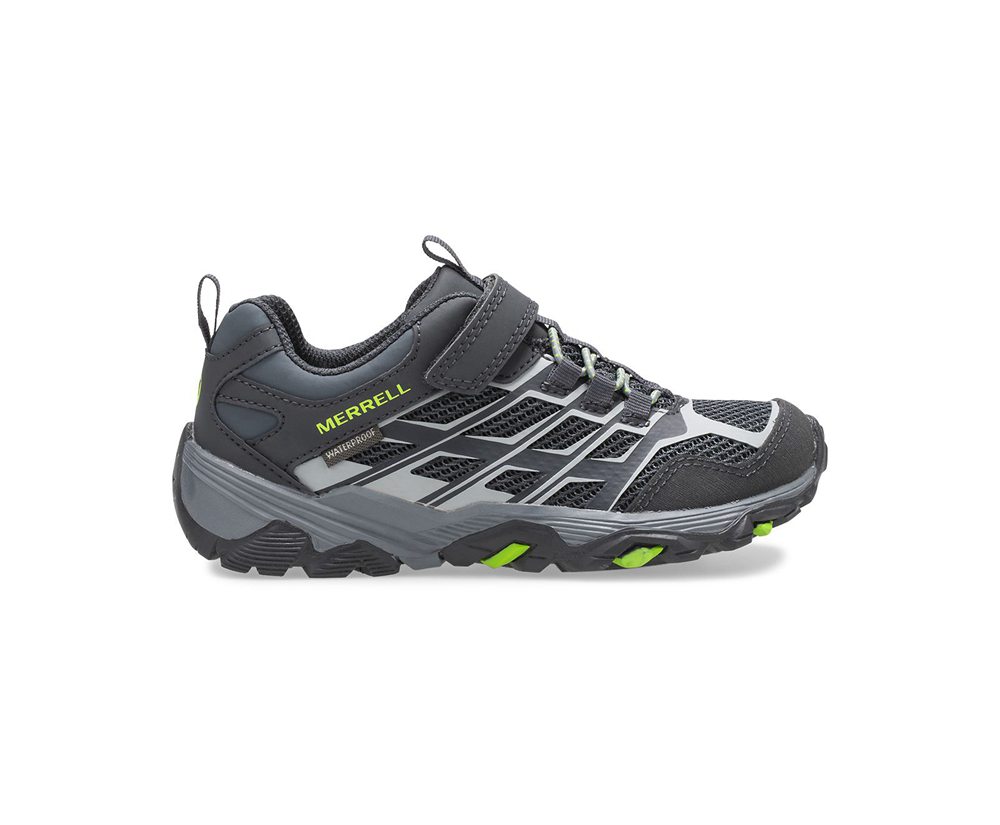 Buty Sportowe Merrell Dziecięce Czarne - Moab Fst Niskie A/C Waterproof - 092847-CAW